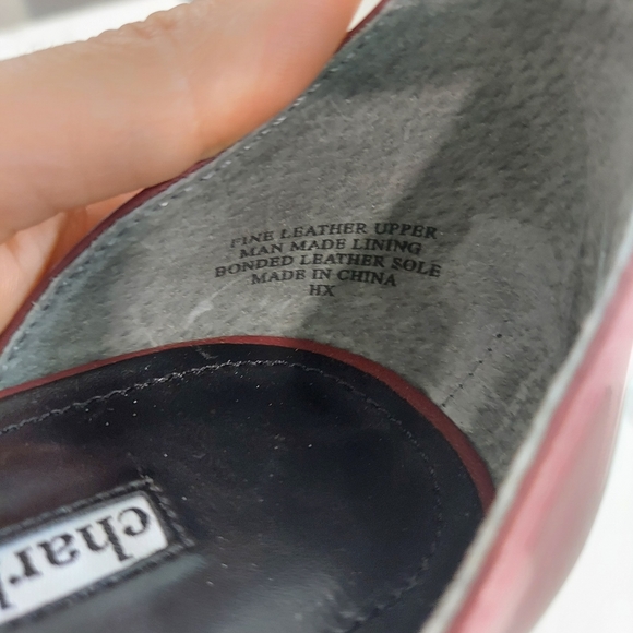 Charles David leather burgundy Astrid Closed point Toe Ankle Strap Pumps 11 New - Picture 10 of 10